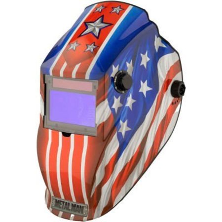 METAL MAN WORK GEAR Metal Man® Big Window Auto Darkening Welding Helmet, Variable Shade Control - Patriotic APA8735SGC